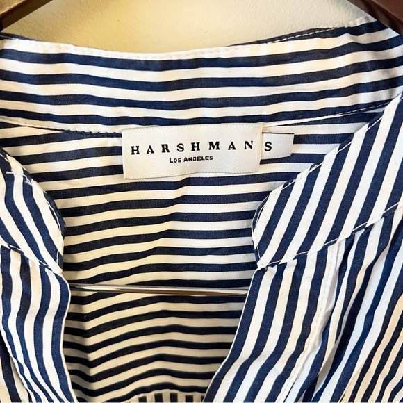 Harshman Derrington Striped Cotton Tunic Top Poplin Size Small Blue/White - Picture 7 of 12